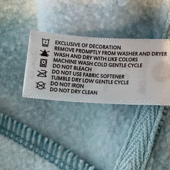 90 Degree by Reflex Tie Dye Hoodie Sweatshirt Blue White Fleece Long Sleeve 2X - Picture 5 of 5